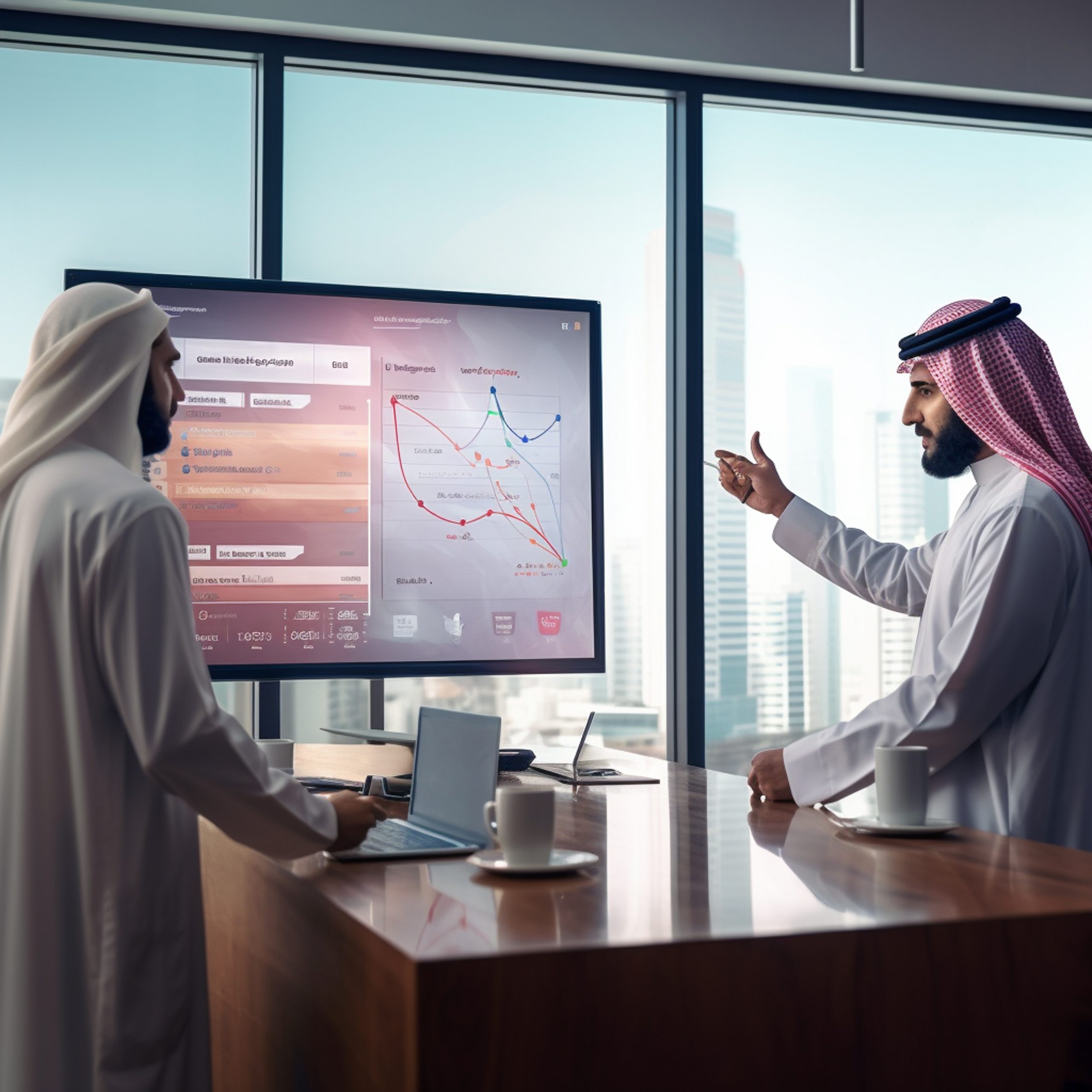 presentation-saudi-arabic-businessman-traditional-wear-billboard-employee-office-work-job